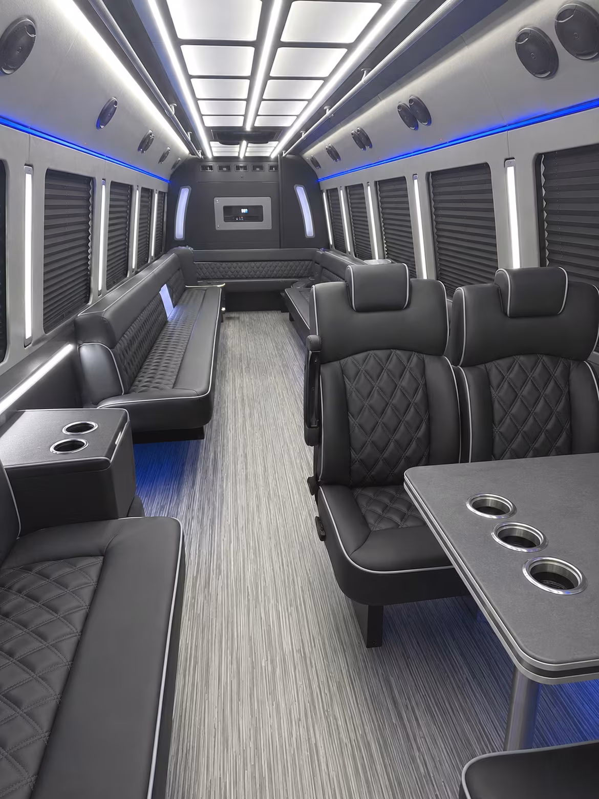 longmont 25 passenger party bus inside
