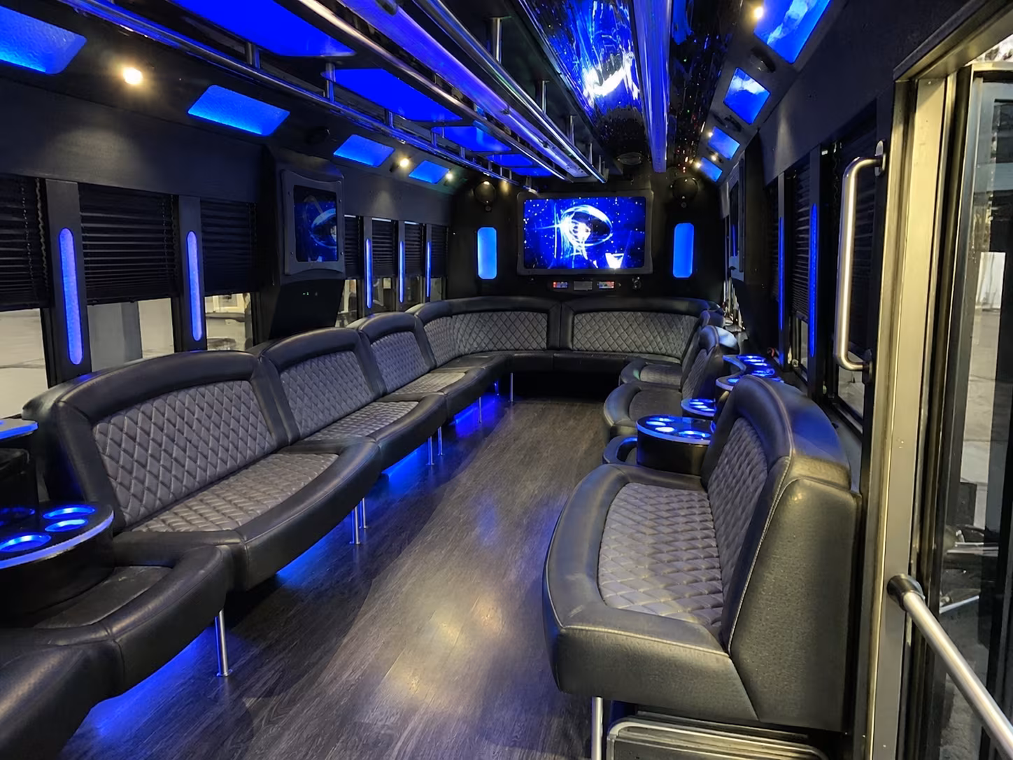 longmont 28 passenger party bus interior