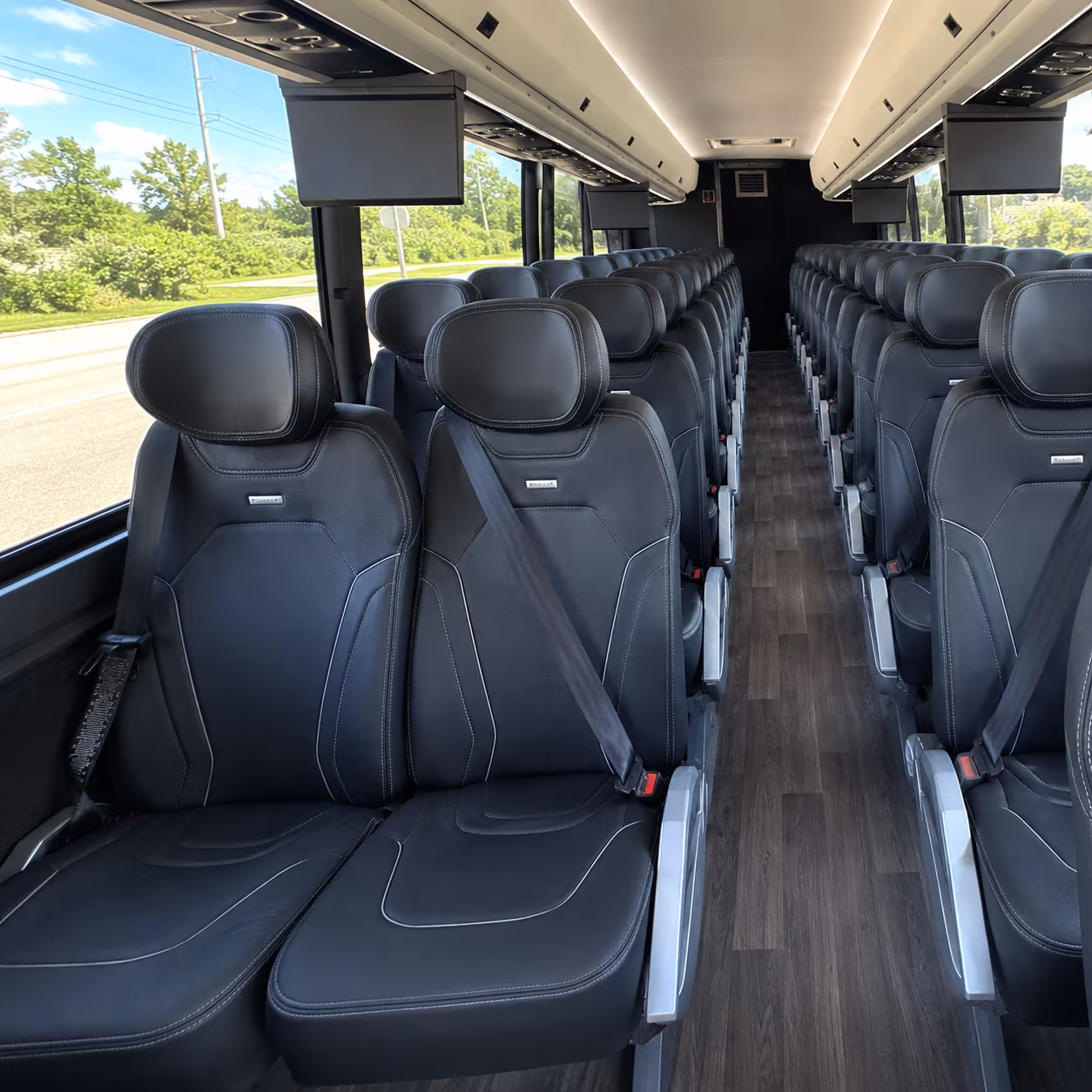 longmont 47 passenger charter bus inside